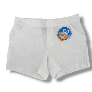Columbia PFG Coral Point III Shorts White UPF 50 Womens Size 16 5" Inseam